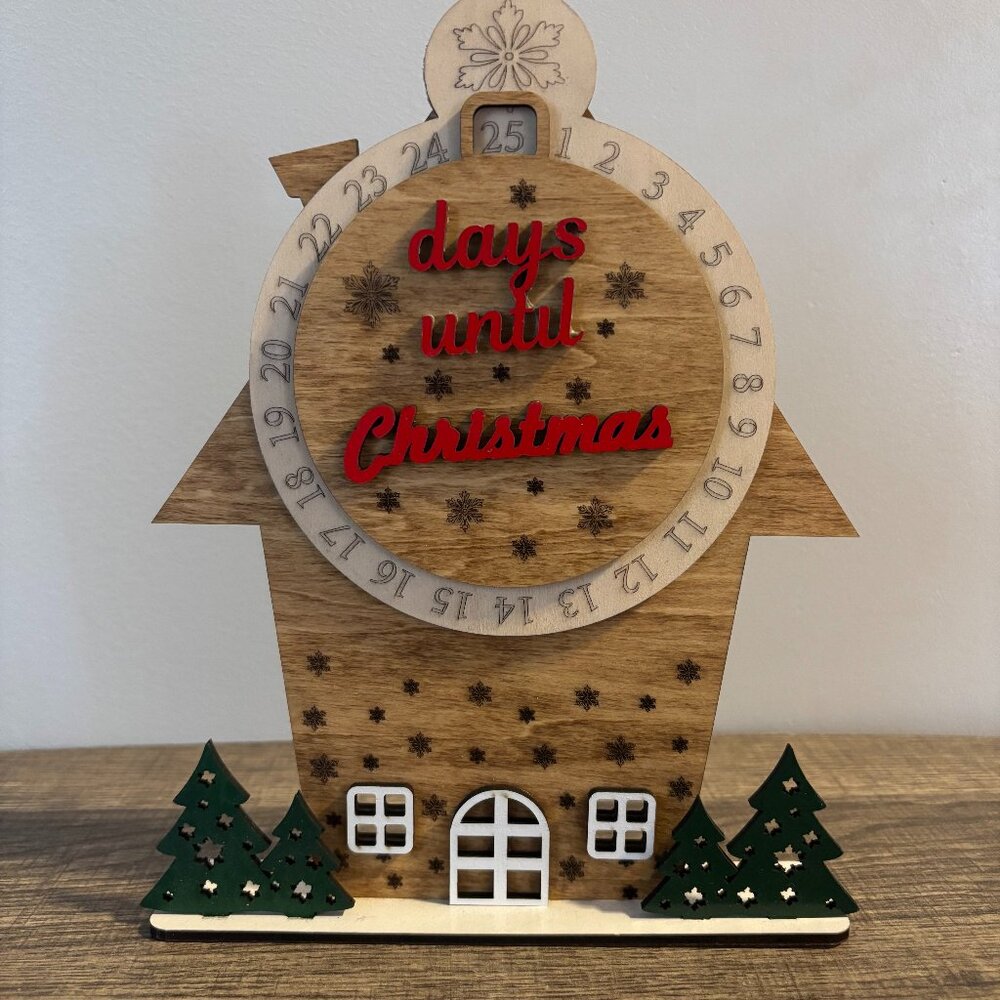 🎄 Wooden “Days Until Christmas” Countdown Sign | Handmade Holiday Décor